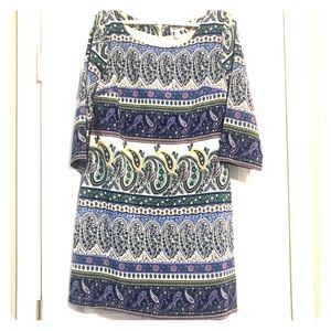 Old Navy blue/purple paisley print dress medium